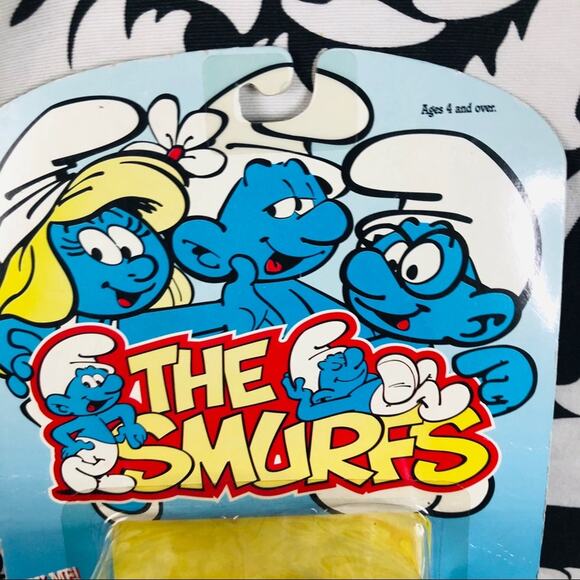 5 for $25| 1996 The Smurfs Baby Smurf with High Chair Figure - Picture 6 of 10
